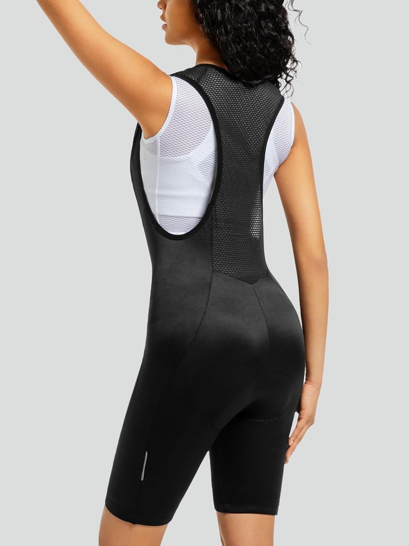 qualidyne شورتات دراجات نسائية مع حشوة 4D شورتات دراجات هوائية ضيقة تنفسية سوداء - Image 1